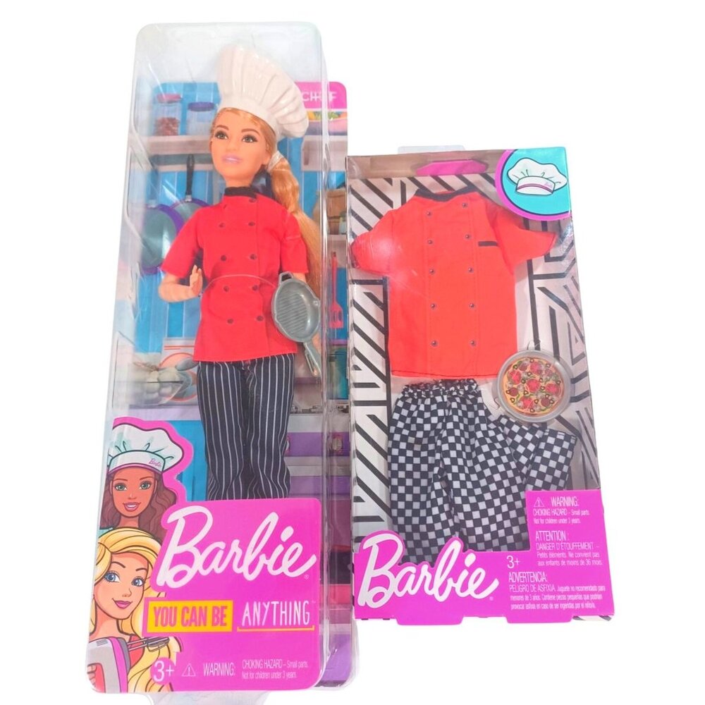 Barbie You Can Be Anything Chef Doll With Bonus Ken Chef Outfit & Accessories